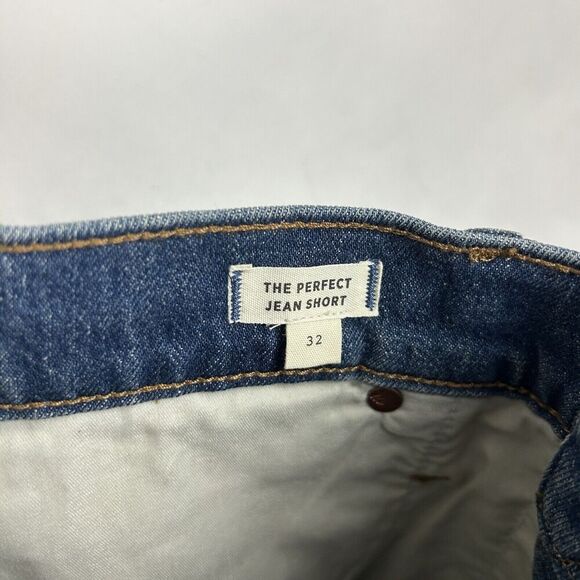 Madewell The Perfect Jean Short Size 32 High Rise Ullman Cut Off Denim Shorts - Picture 6 of 9